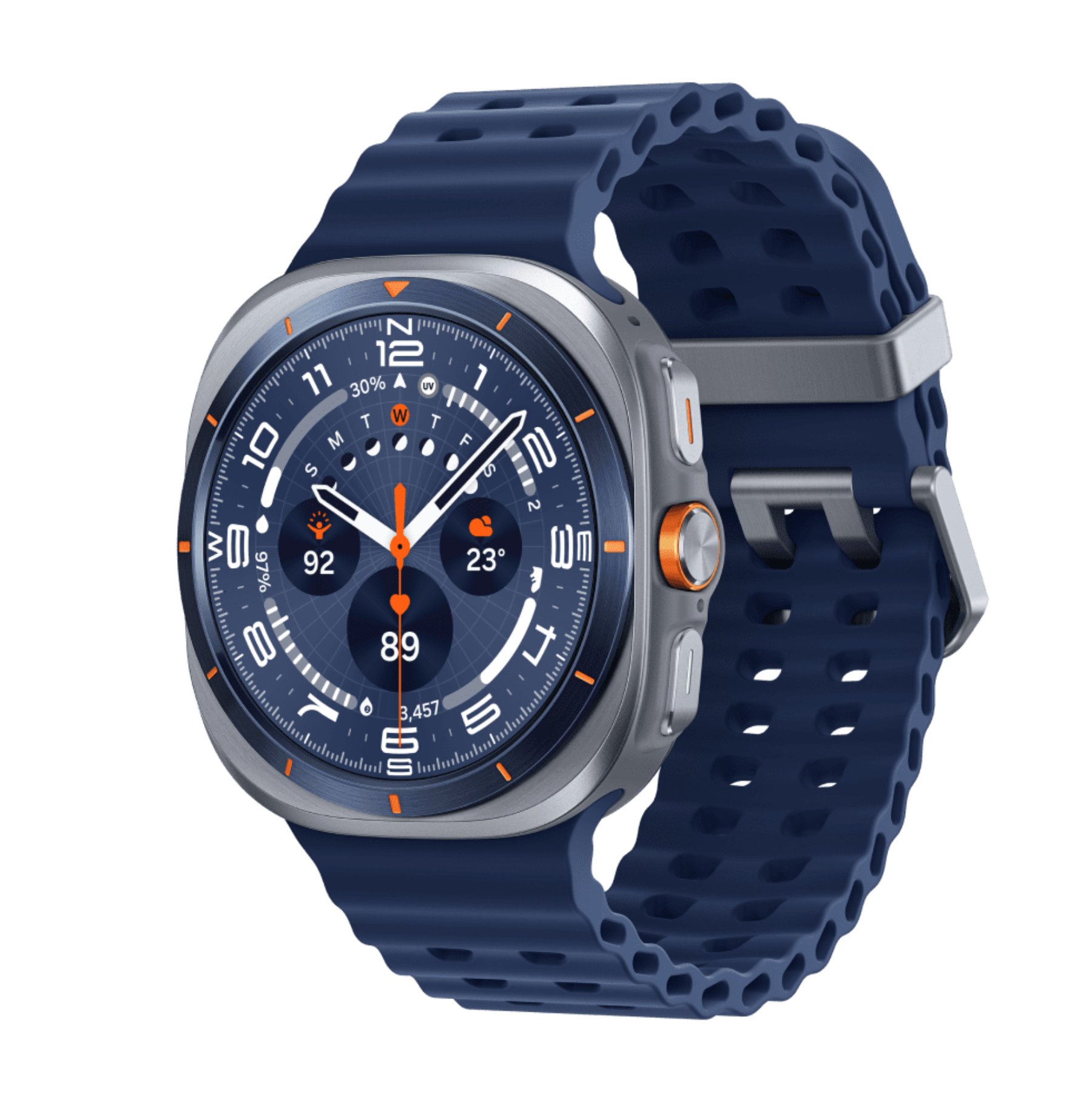 Samsung Galaxy Watch Ultra LTE, 47 мм, 2025, Синий титан, Ремешок Marine синий