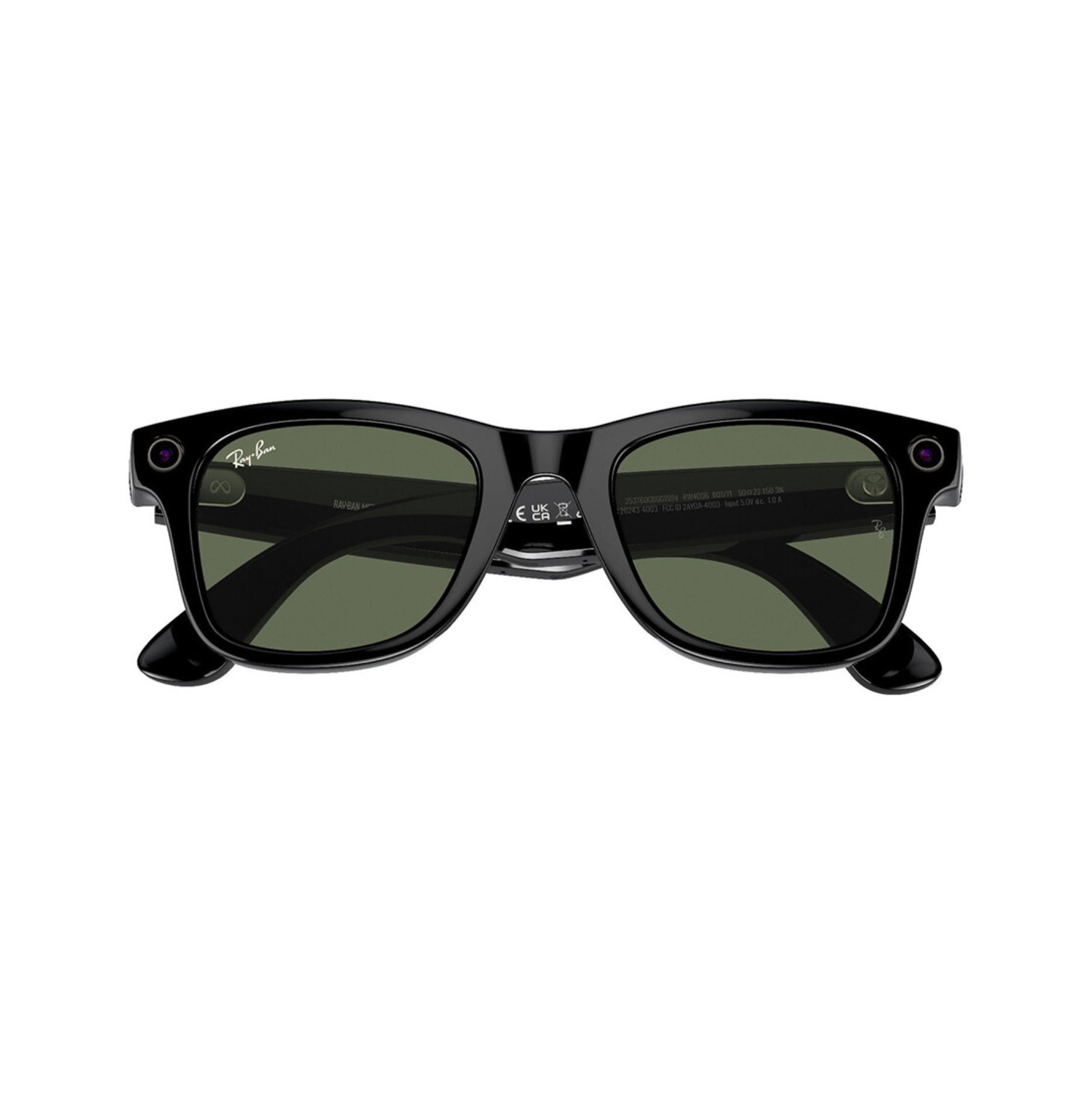 RayBan Meta Wayfarer, Блестящий черный/зеленый, Размер 155-53, RW4008 в Ейске