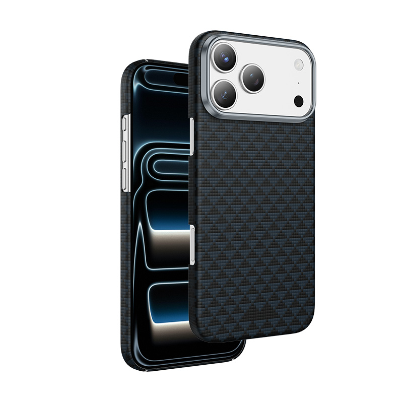 Чехол KeePhone Kevlar Paris Carbon MagSafe Case для iPhone 17 Pro Max, Синий