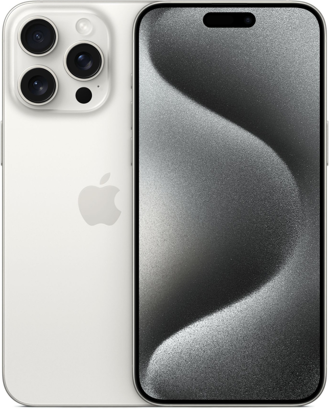 iPhone 15 Pro Max 256Гб (1 sim + eSIM / 81%) Белый титан - Б/У ★★★★☆