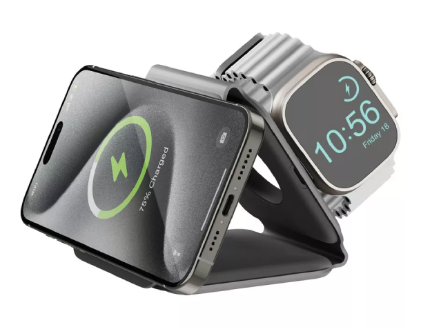 Беспроводное зарядное устройство Bazic GoMag Trio PLUS magnetic wireless foldable 15W Grey