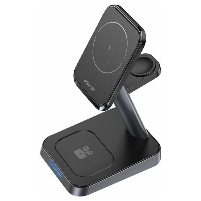 Зарядная станция ACEFAST 3 в 1 Desktop wireless charging stand E3: iPhone, Airpods,iWatch 15W, черная