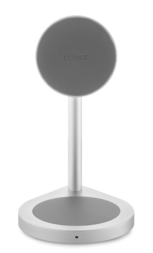 Беспроводное зарядное устройство Ubear Stage 2 в 1 Magnetic, серебристый