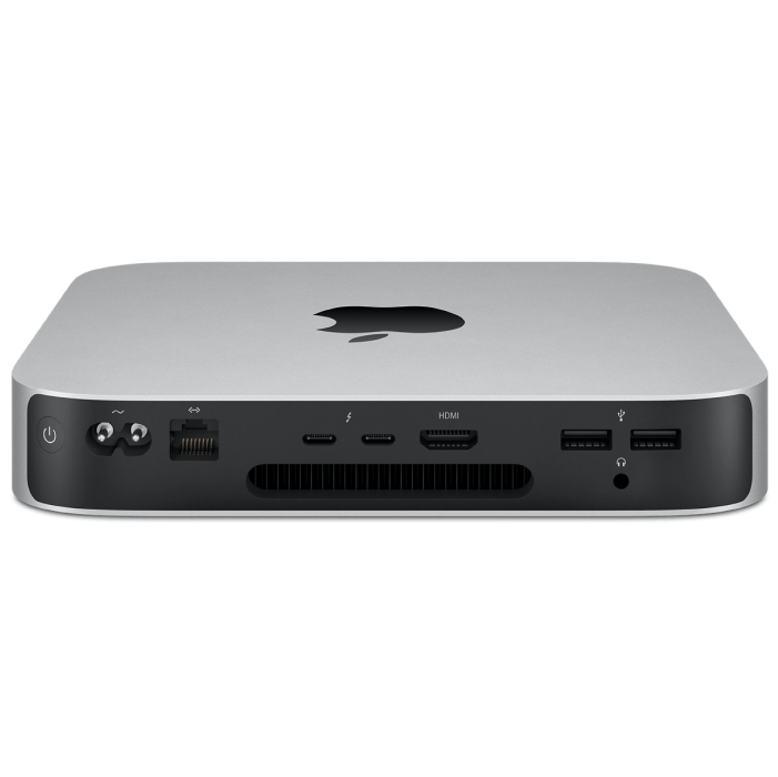 Apple Mac Mini, 2023, M1, 8/10 Core, 8Гб RAM/256Гб SSD, Серебристый, MMFJ3