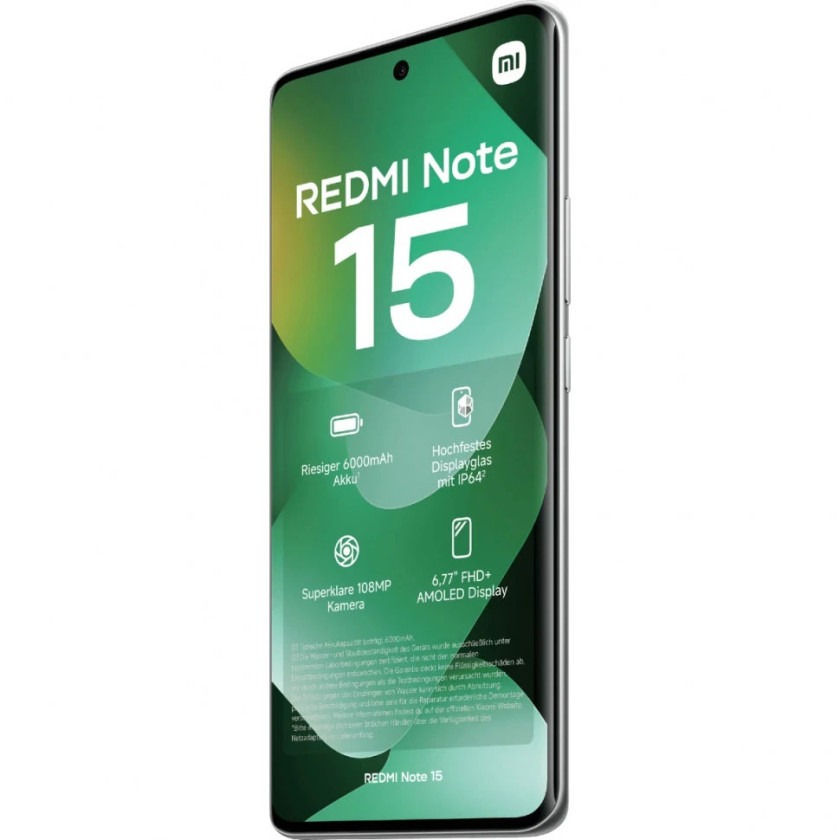 Смартфон Xiaomi Redmi Note 15 8/256Гб, Зеленый EU