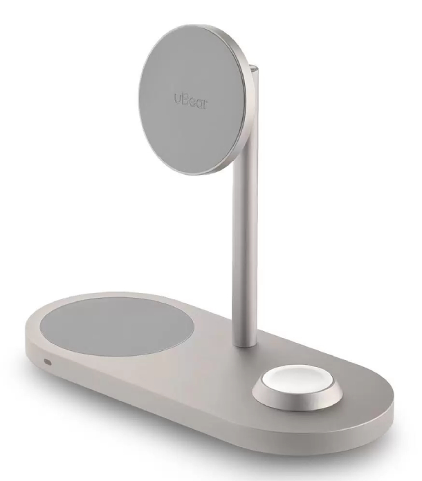 Беспроводное зарядное устройство Ubear Stage 3in1 Magnetic wireless charger, титан