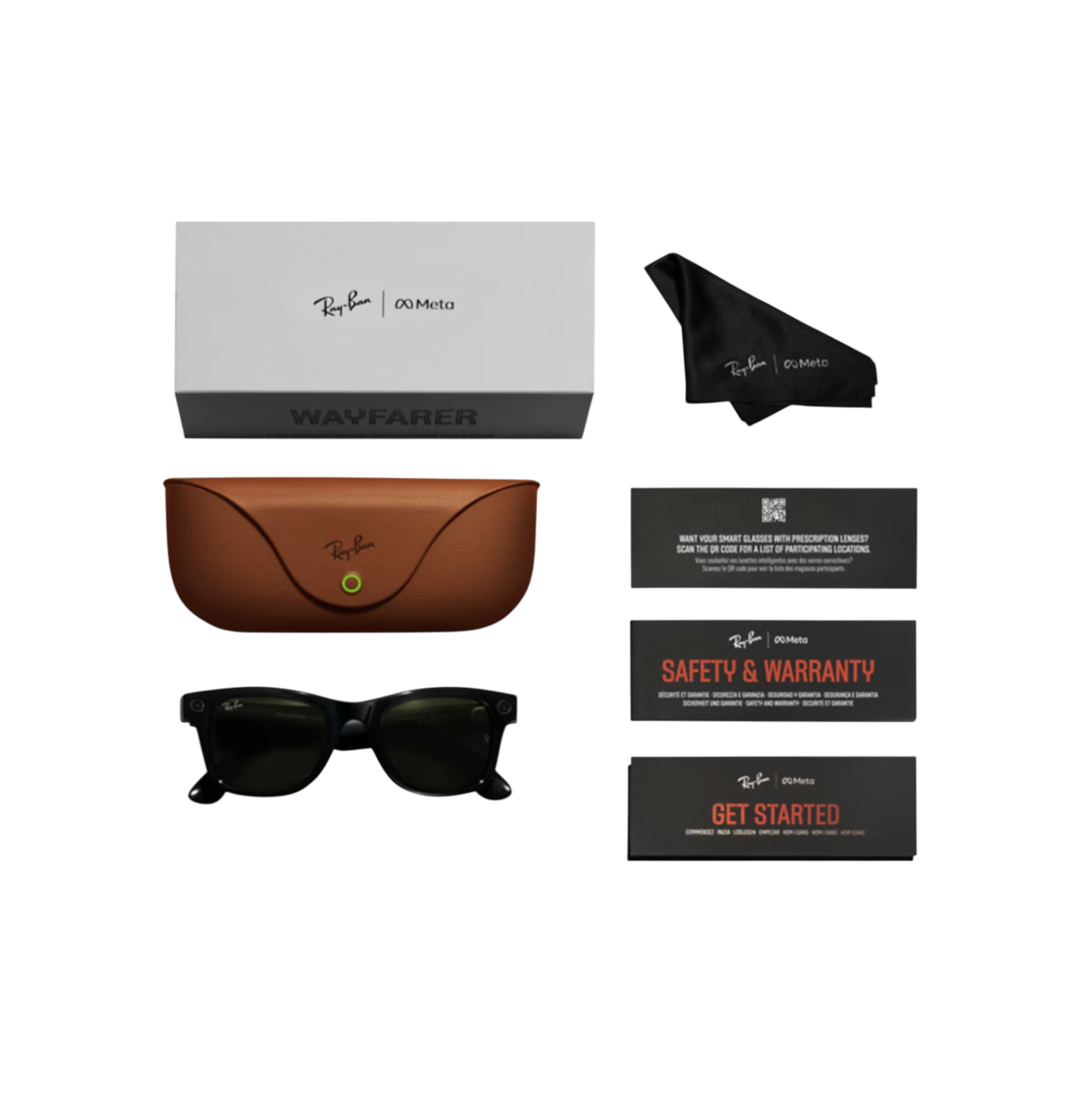 Умные очки RayBan Wayfarer RW4006 Shiny Black/Green (150 - 50 размер) в Ейске
